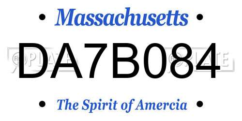 DA7B084 Massachusetts License Plate