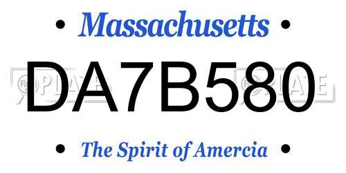 DA7B580 Massachusetts License Plate