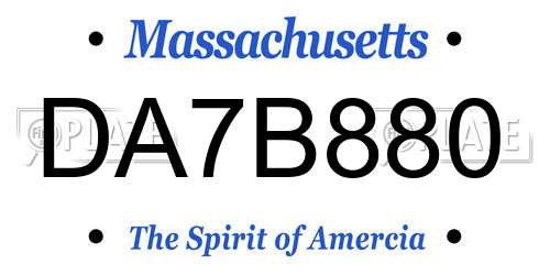 DA7B880 Massachusetts License Plate