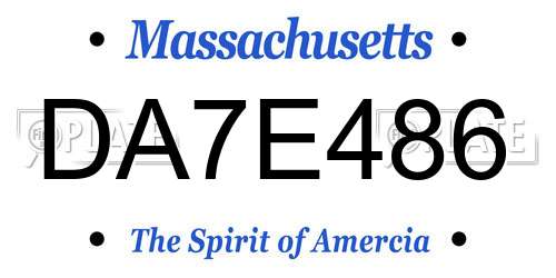 DA7E486 Massachusetts License Plate