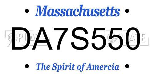 DA7S550 Massachusetts License Plate