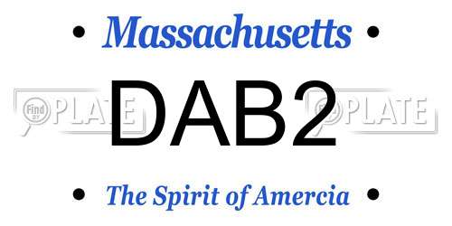 DAB2 Massachusetts License Plate