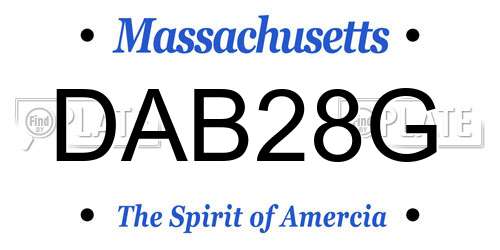 DAB28G Massachusetts License Plate