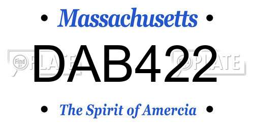 DAB422 Massachusetts License Plate