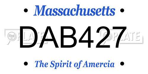 DAB427 Massachusetts License Plate