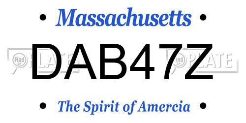 DAB47Z Massachusetts License Plate