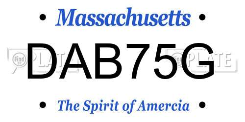 DAB75G Massachusetts License Plate