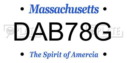 DAB78G Massachusetts License Plate