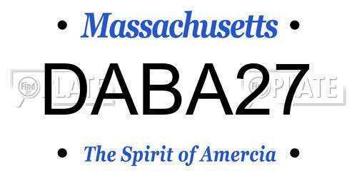 DABA27 Massachusetts License Plate