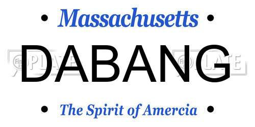 DABANG Massachusetts License Plate