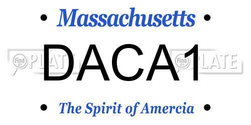 DACA1 Massachusetts License Plate