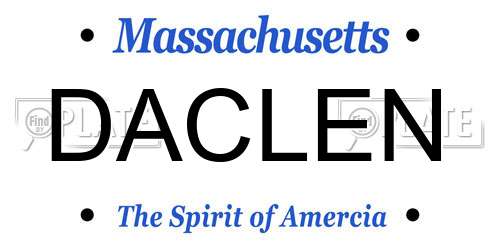DACLEN Massachusetts License Plate