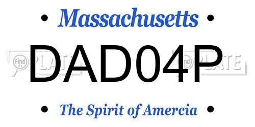 DAD04P Massachusetts License Plate