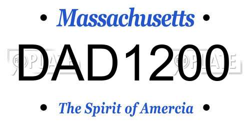 DAD1200 Massachusetts License Plate