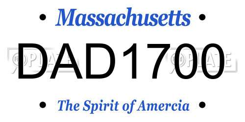 DAD1700 Massachusetts License Plate