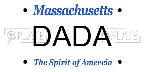 DADA Massachusetts License Plate