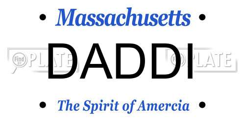 DADDI Massachusetts License Plate