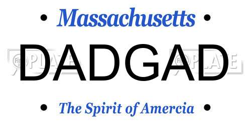 DADGAD Massachusetts License Plate