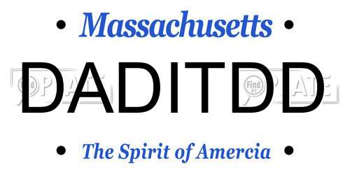 DADITDD Massachusetts License Plate