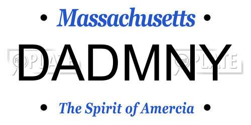 DADMNY Massachusetts License Plate