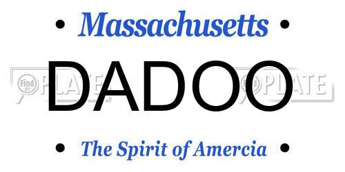 DADOO Massachusetts License Plate
