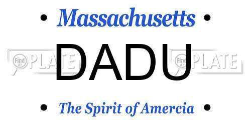 DADU Massachusetts License Plate