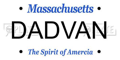 DADVAN Massachusetts License Plate