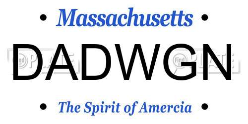 DADWGN Massachusetts License Plate