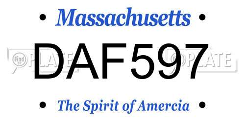 DAF597 Massachusetts License Plate