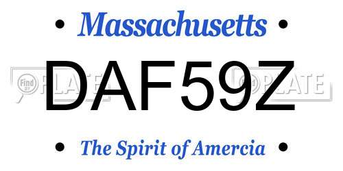 DAF59Z Massachusetts License Plate