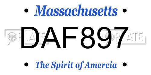 DAF897 Massachusetts License Plate