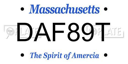 DAF89T Massachusetts License Plate
