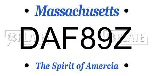 DAF89Z Massachusetts License Plate
