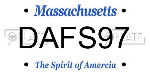 DAFS97 Massachusetts License Plate
