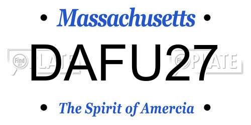 DAFU27 Massachusetts License Plate