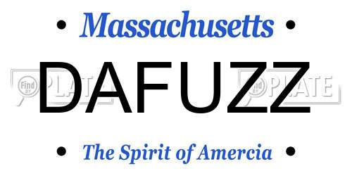 DAFUZZ Massachusetts License Plate