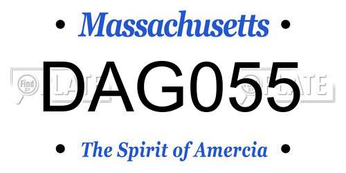 DAG055 Massachusetts License Plate