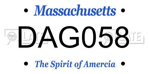 DAG058 Massachusetts License Plate