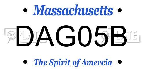 DAG05B Massachusetts License Plate