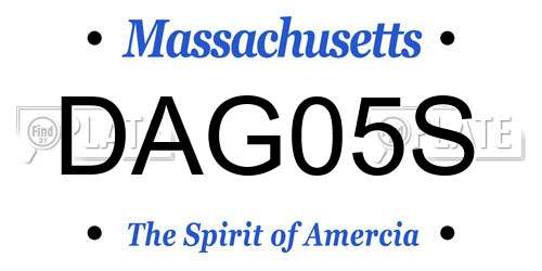 DAG05S Massachusetts License Plate
