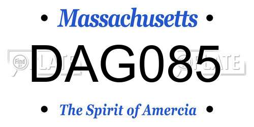 DAG085 Massachusetts License Plate