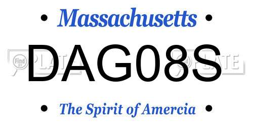 DAG08S Massachusetts License Plate