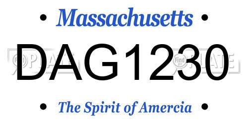 DAG1230 Massachusetts License Plate