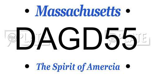DAGD55 Massachusetts License Plate