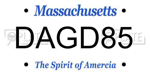 DAGD85 Massachusetts License Plate