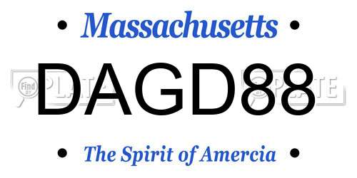 DAGD88 Massachusetts License Plate