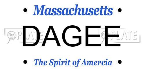 DAGEE Massachusetts License Plate