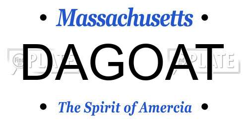DAGOAT Massachusetts License Plate