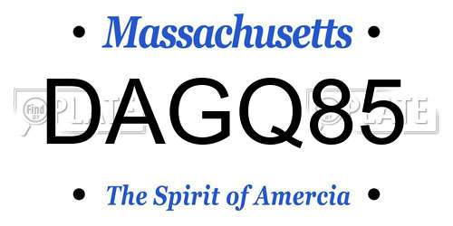 DAGQ85 Massachusetts License Plate