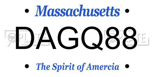 DAGQ88 Massachusetts License Plate